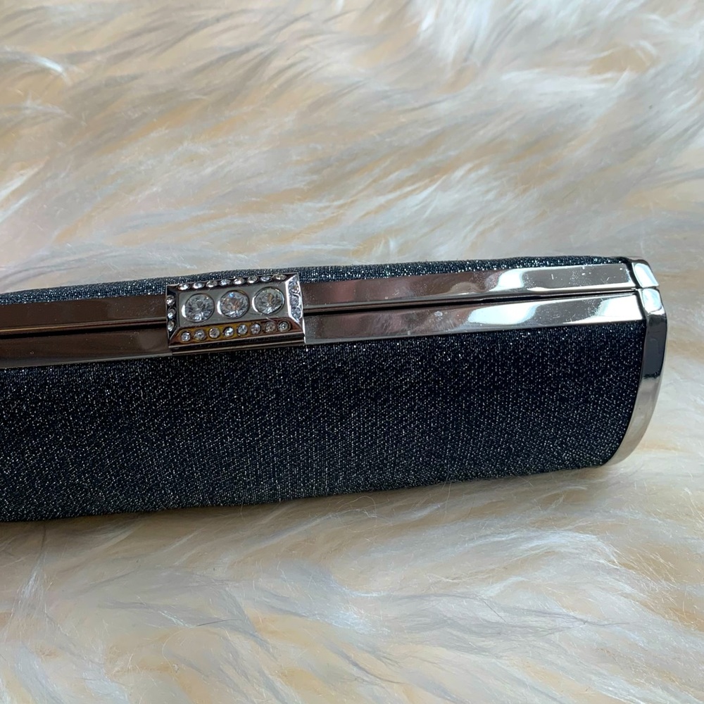 Silver Studded Shimmery Clutch